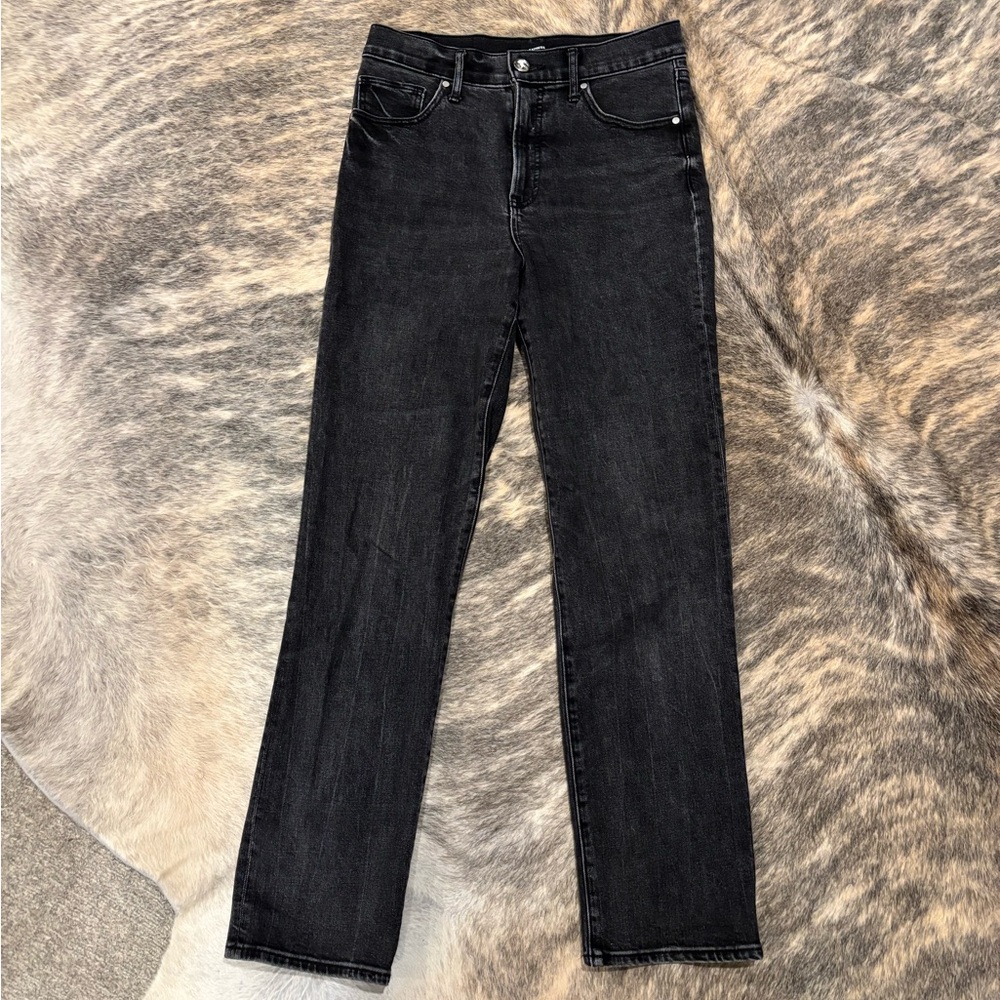 Express Straight Leg High Rise Jeans in Black